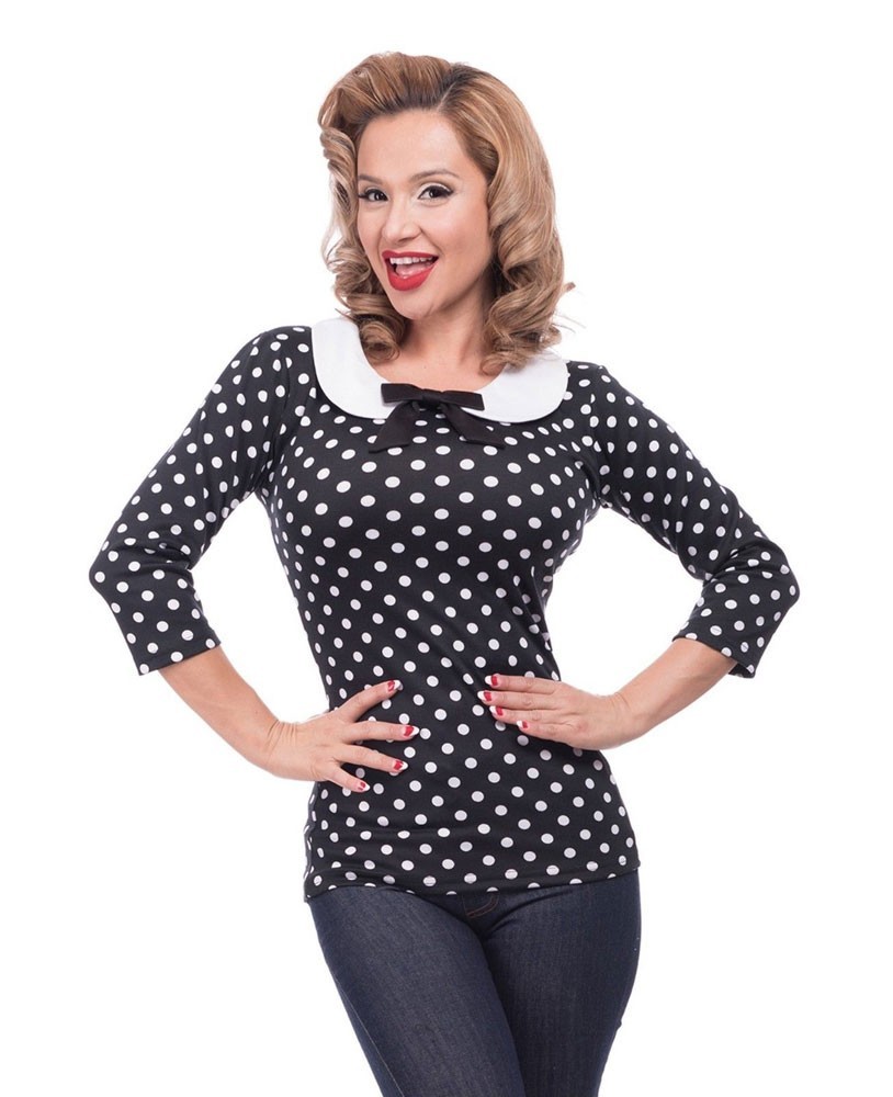 Steady Polka Baby Doll Top Front