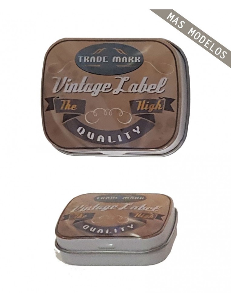 vintage label metal box