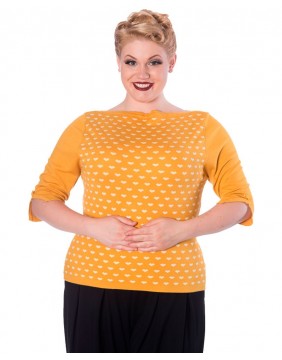 Banned charming yellow heart jumper front