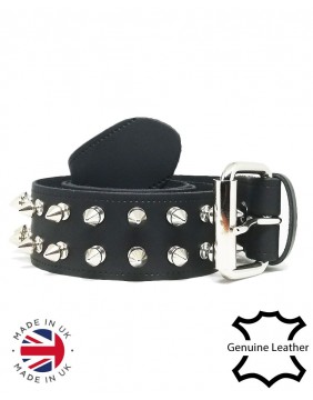 2 Row spikes leather belt side