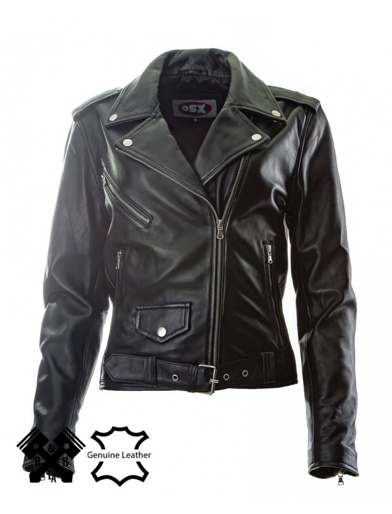 Brando "Perfecto" fit leather Jacket for woman front
