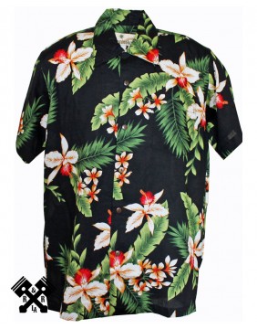 Karmakula Camisa Hawaiana Cayo Black para hombre