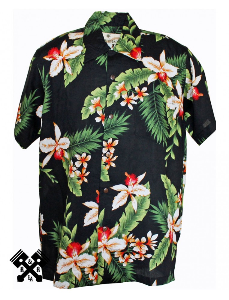 Karmakula Cayo Black Hawaiian Shirt for man
