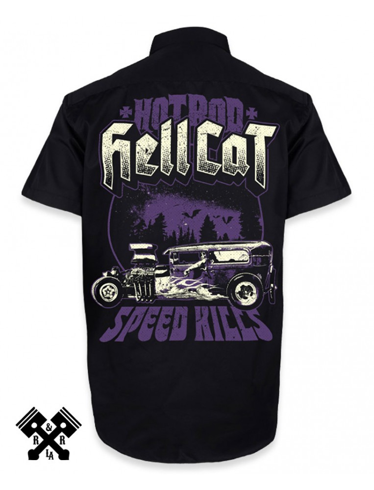 Hotrod Hellcat Speed Kills Work Shirt for man, Back