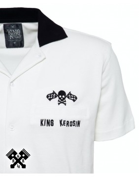 Camisa Bolera Racing marca King Kerosin para hombre, bordado pecho
