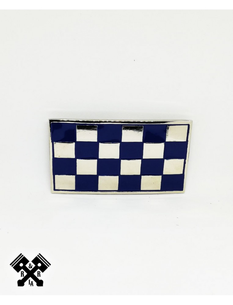 Checked Belt Buckle Blue, front