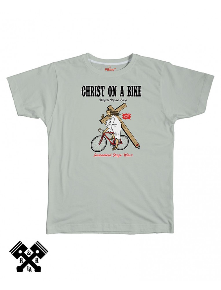 FBI Camiseta Christ on a Bike gris, marca FBI