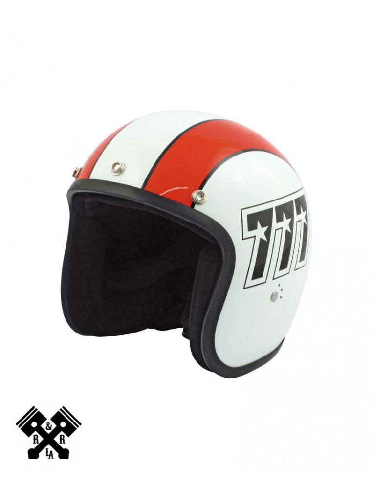 Casco Bandit Jet 777 Blanco/Naranja frontal