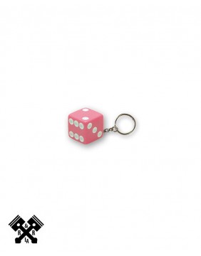 Pink Dice Keychain