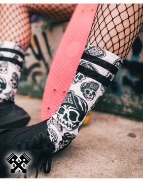 American Socks Calcetines Skater Skull Medio-Alto, chica skater