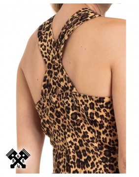 Vestido Lauren Leopardo marca Voodoo Vixen, detalle espalda