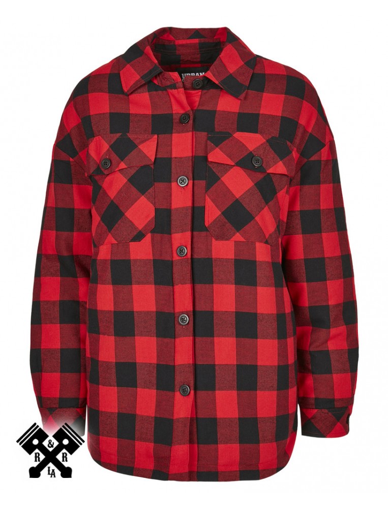 Padded Checked Flannel Shirt, front