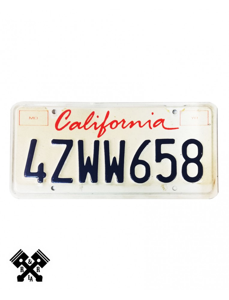 License Plate California 4ZWW658