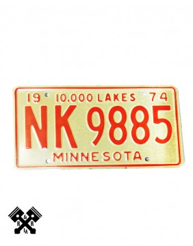 License Plate Minnesota NK9885 '74