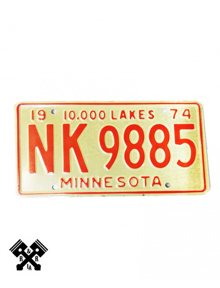 License Plate Minnesota NK9885 '74