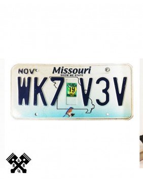License Plate Missouri WK7V3V