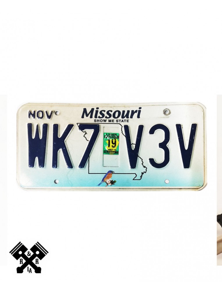 License Plate Missouri WK7V3V