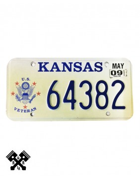 License Plate Kansas US Veteran 64382 Main