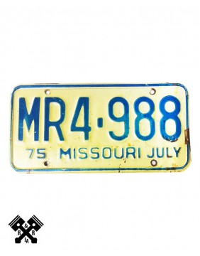 License Plate Missouri MR4988 '75 Main