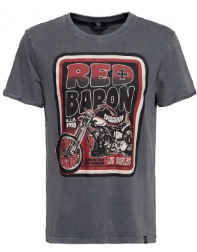 King Kerosin Red Baron Speedshop T-shirt, front view
