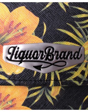 Bolso Tiki Time de la marca Liquorbrand , detalle logotipo