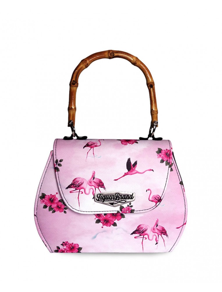 Liquorbrand Flamingos Pink Bag, front
