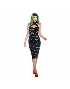 Girl wearing Collectif Penny True Love Pencil Dress